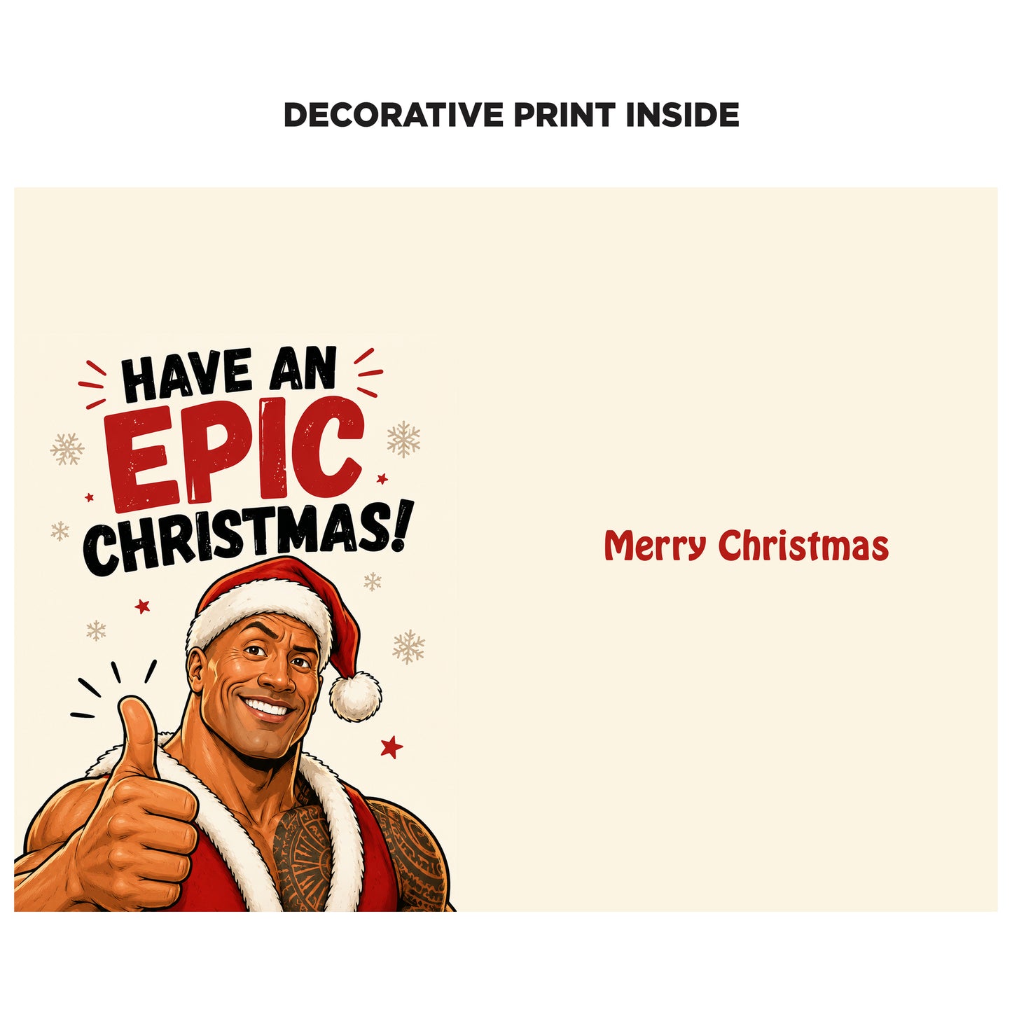 Dwayne Johnson Novelty Christmas Card