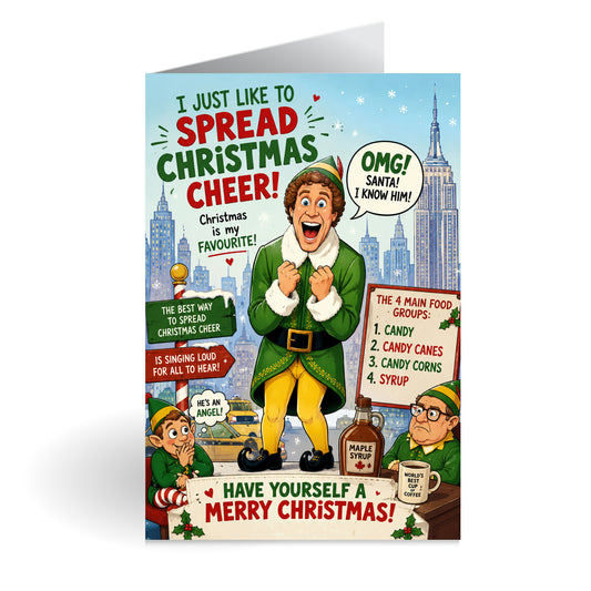 Buddy the Elf Novelty Christmas Card