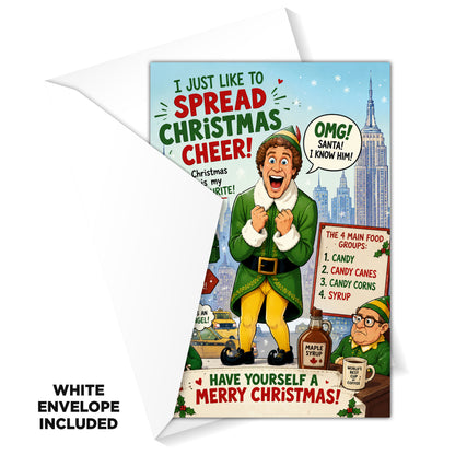 Buddy the Elf Novelty Christmas Card