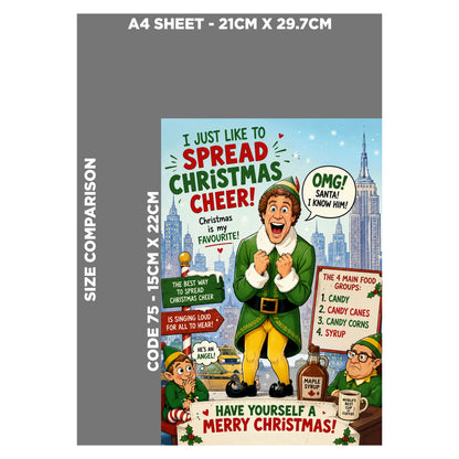 Buddy the Elf Novelty Christmas Card