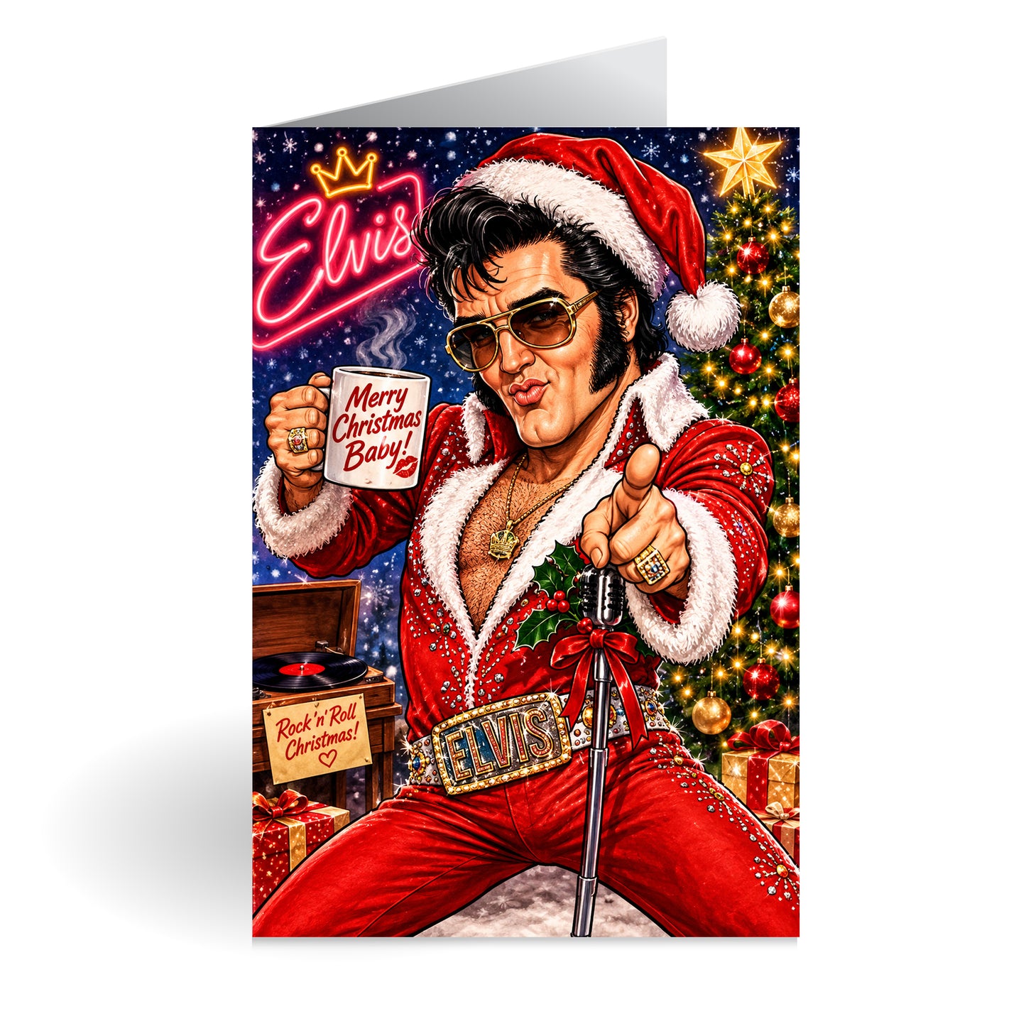 Elvis Novelty Christmas Card