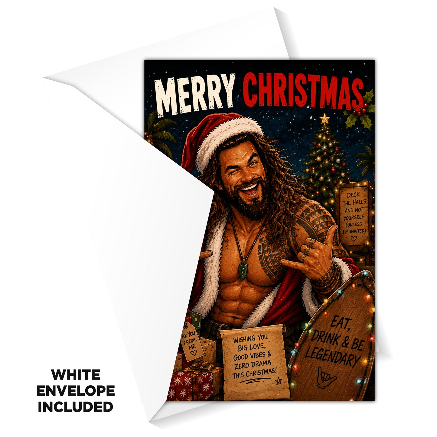 Jason Momoa Christmas Card