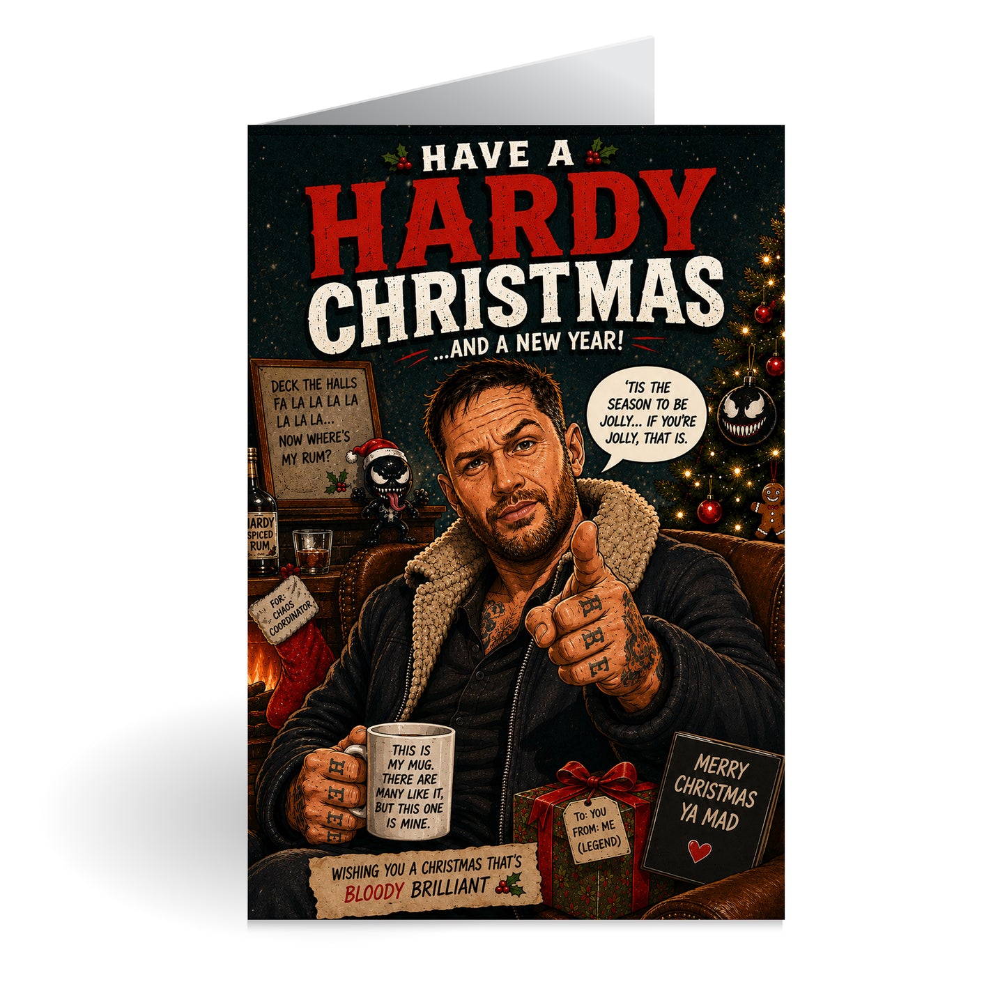 Tom Hardy Novelty Christmas Card