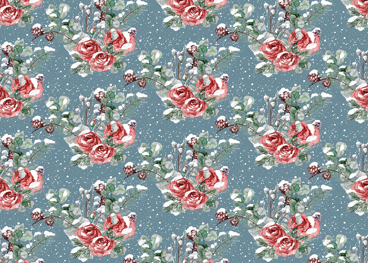 Floral Christmas Multi Gift Wrap