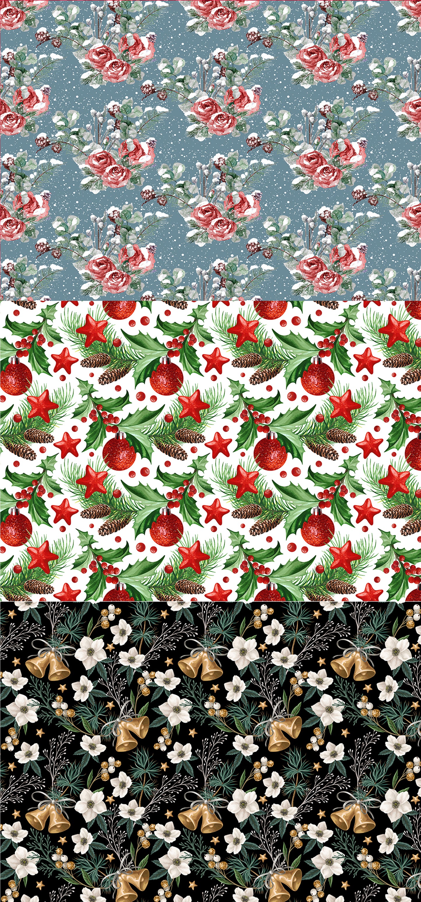 Floral Christmas Multi Gift Wrap