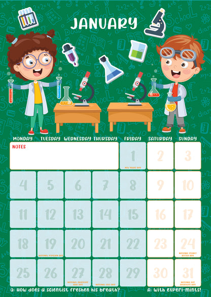 Back To School - A3 Calendar 2027