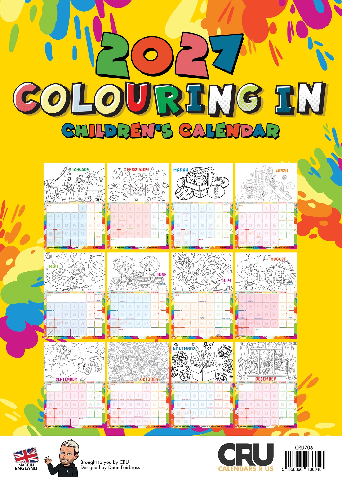 Colouring In - A3 Calendar 2027