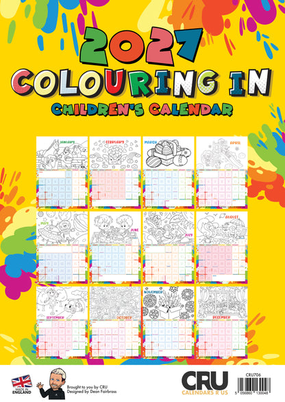 Colouring In - A3 Calendar 2027