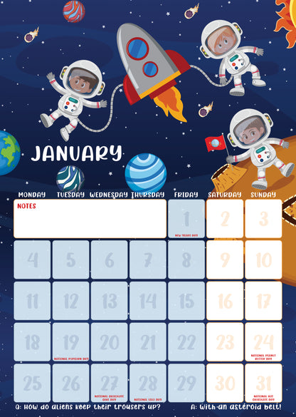 Space - A3 Calendar 2027