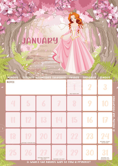 Princess - A3 Calendar 2027