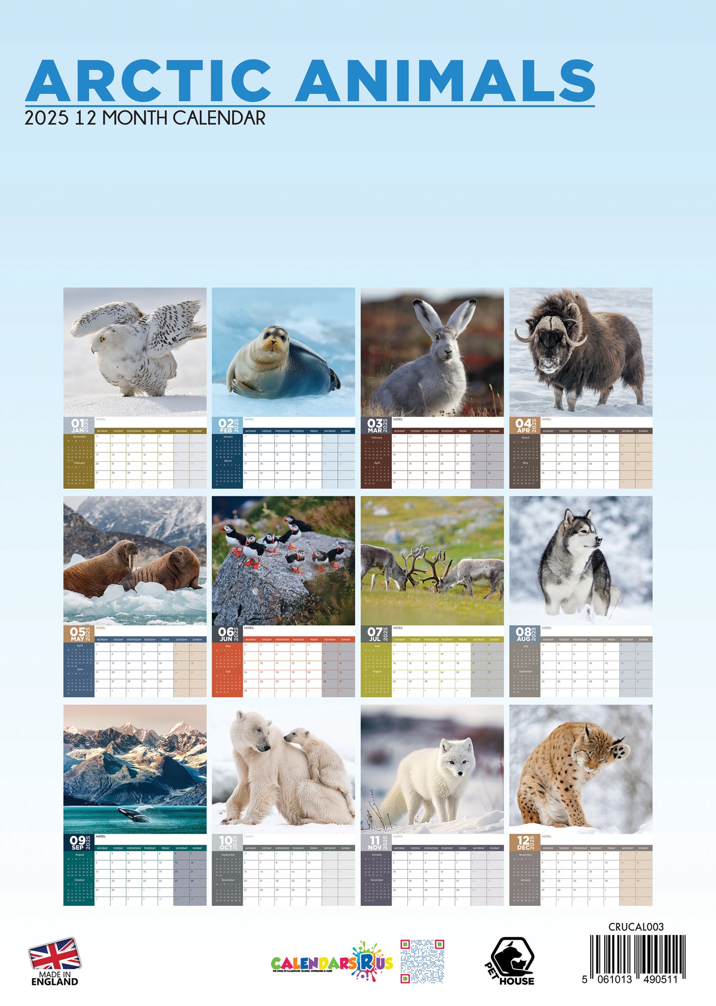 Arctic Animals Calendar 2025