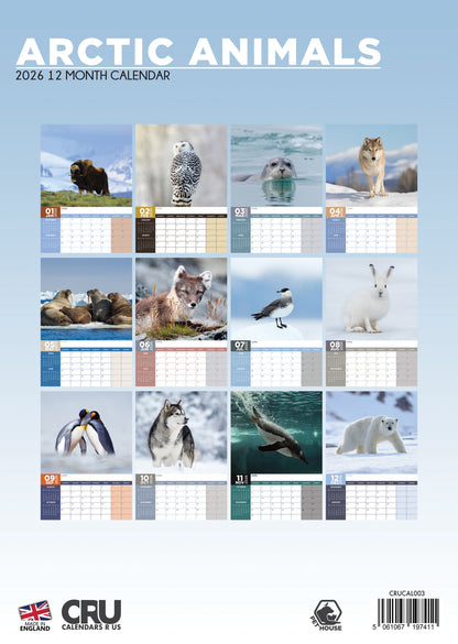 Arctic Animals - A3 Calendar 2026