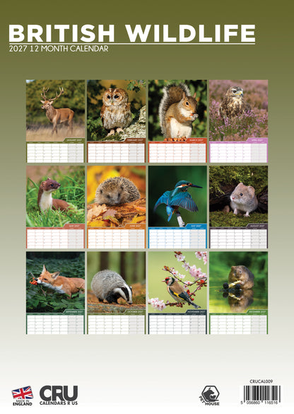 British Wildlife - A3 Calendar 2027