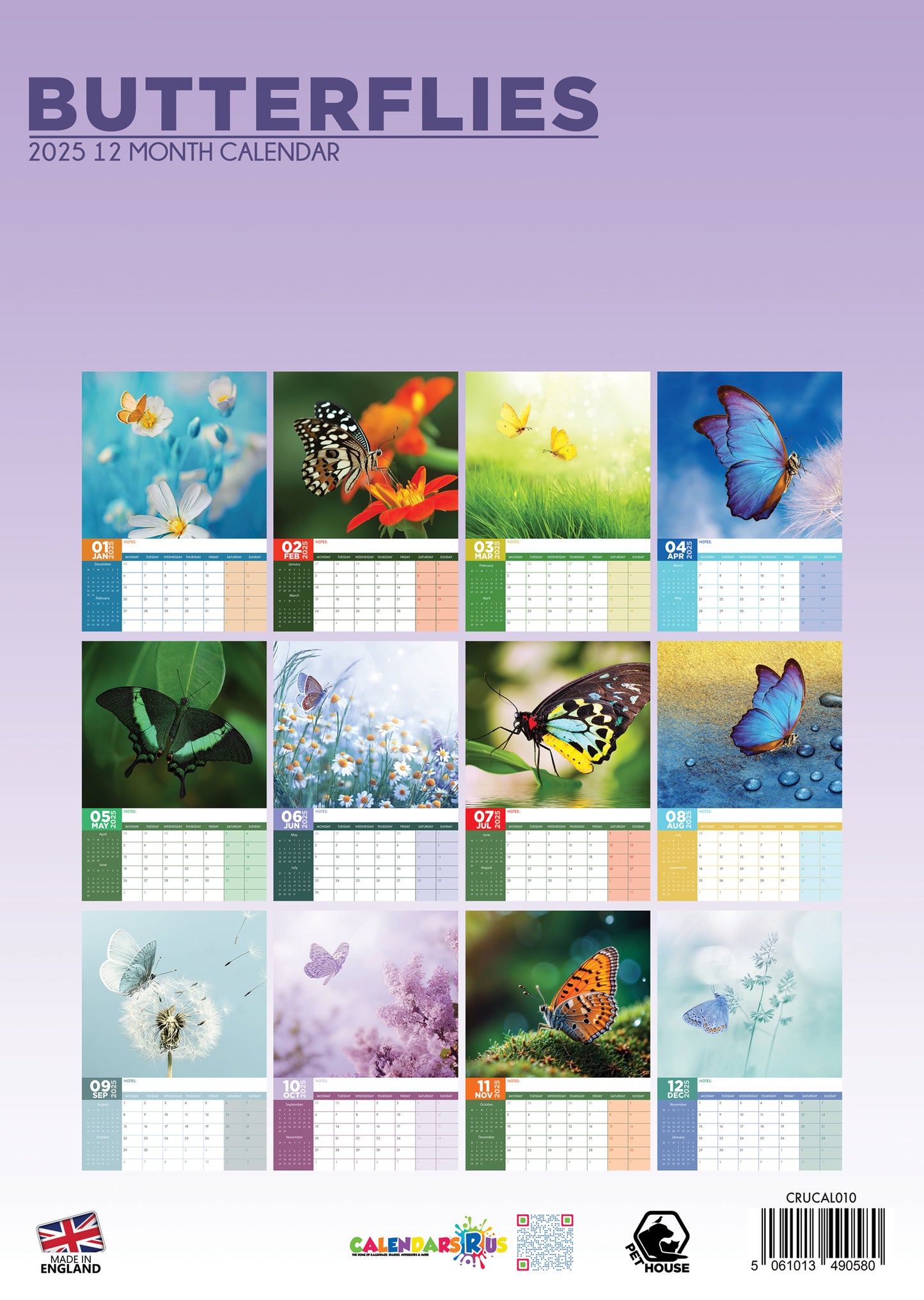 Butterflies Calendar 2025