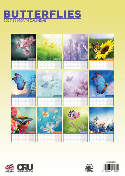 Butterflies - A3 Calendar 2027