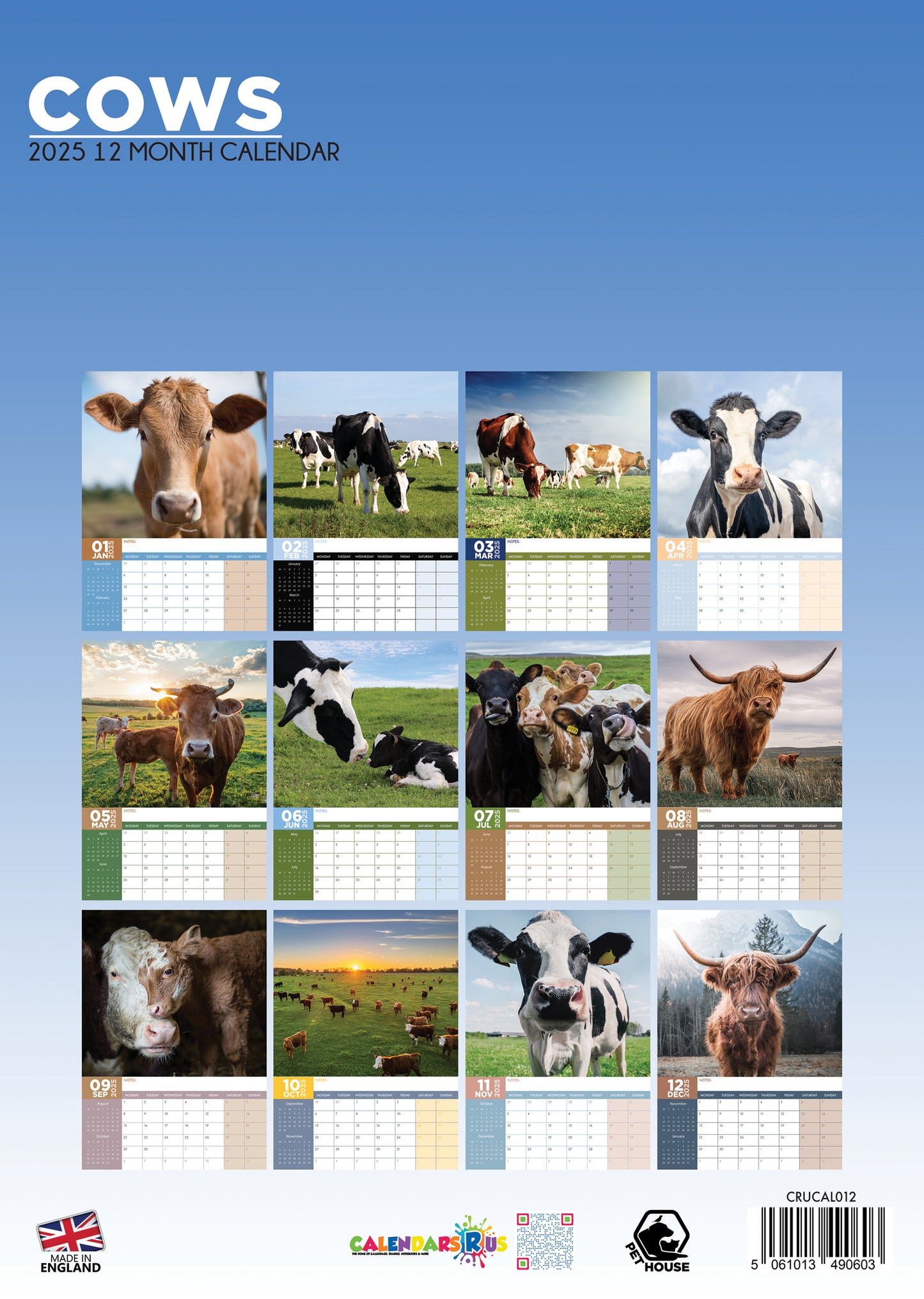 Cows Calendar 2025