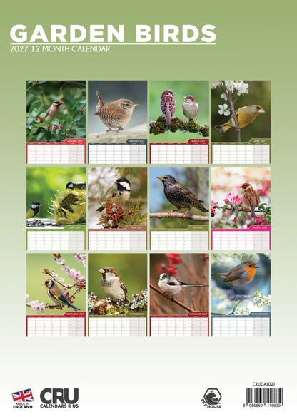 Garden Birds - A3 Calendar 2027