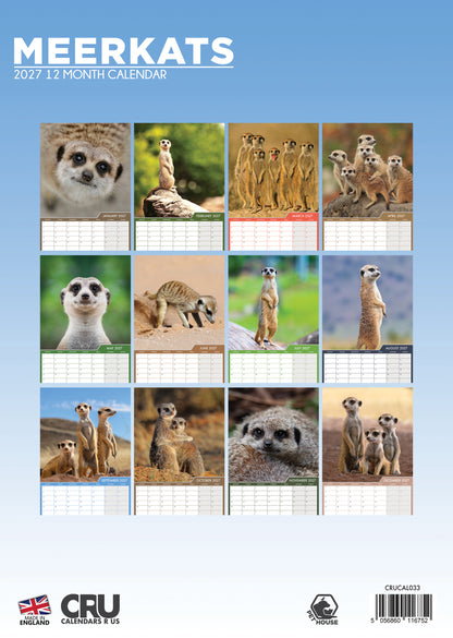 Meerkats - A3 Calendar 2027