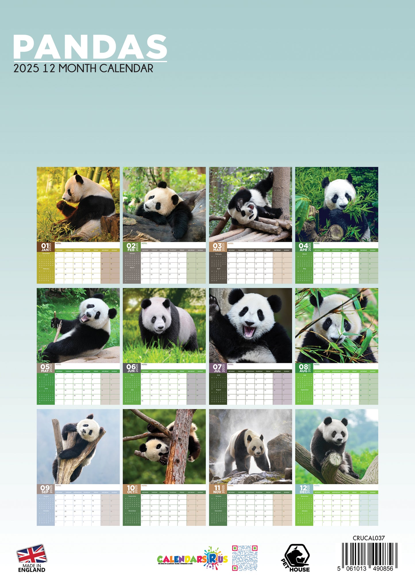Pandas Calendar 2025