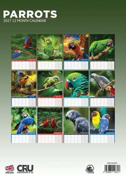 Parrots - Calendar 2027