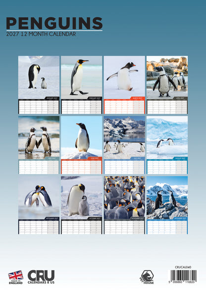 Penguins - A3 Calendar 2027