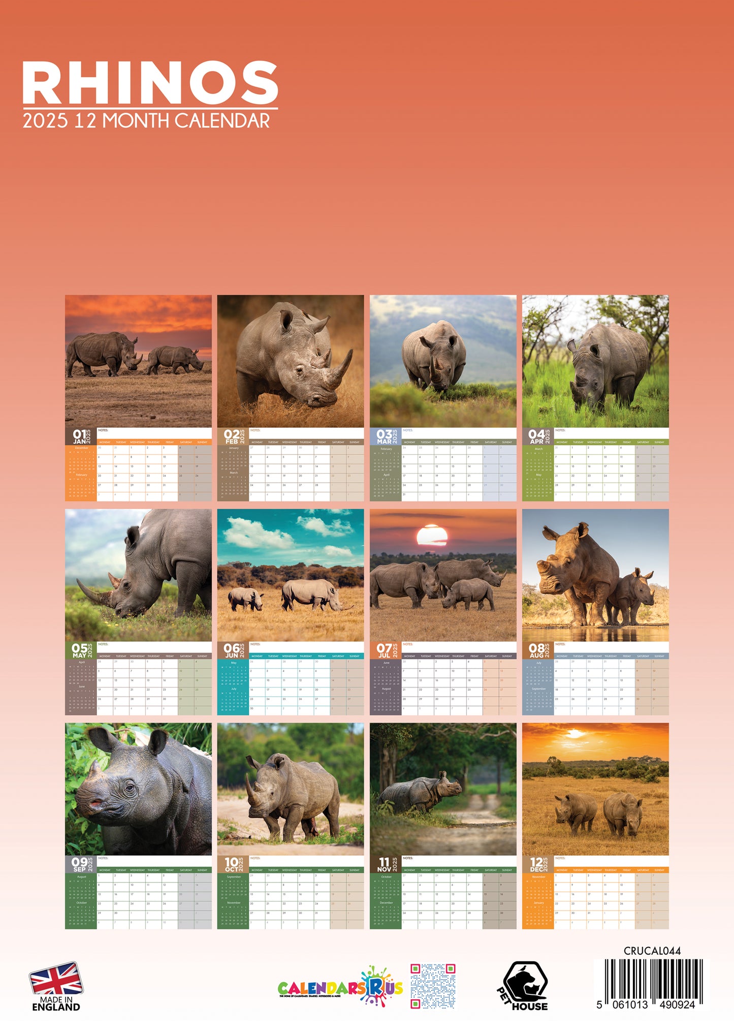 Rhinos Calendar 2025