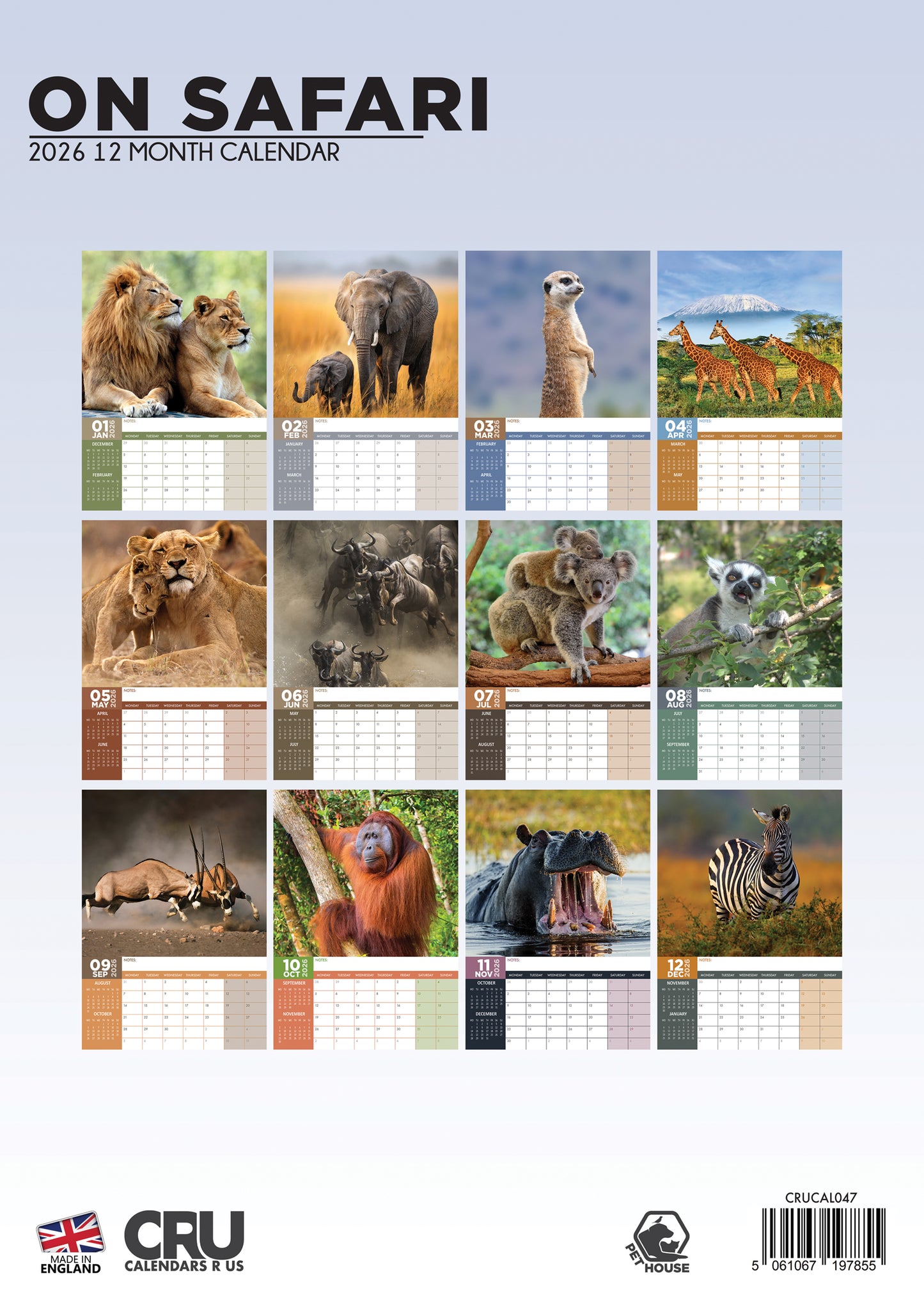 Safari - A3 Calendar 2026