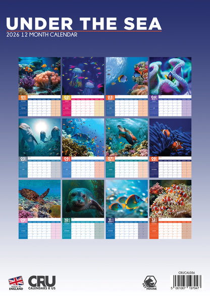 Under The Sea - A3 Calendar 2026