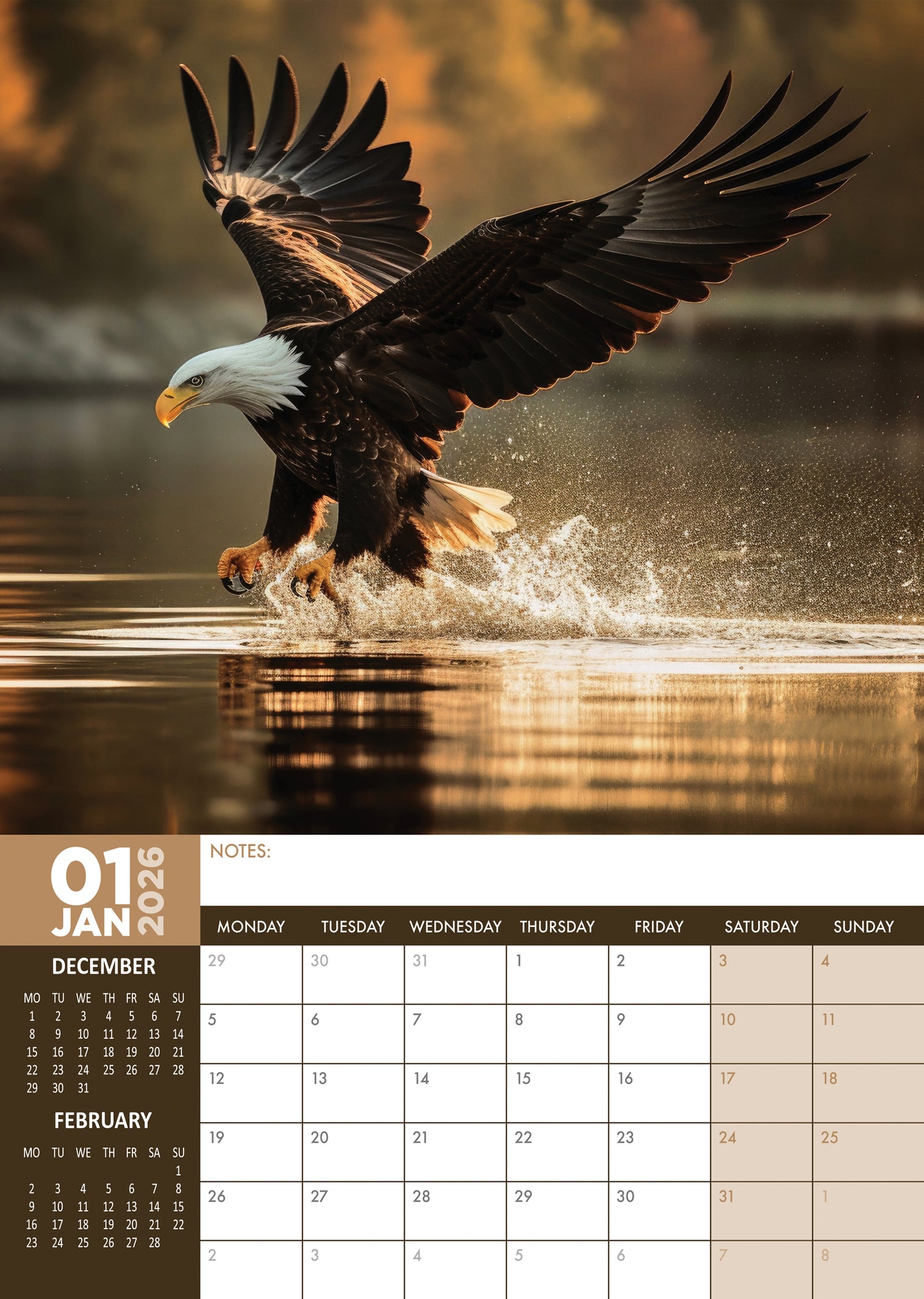 Wildlife - A3 Calendar 2026