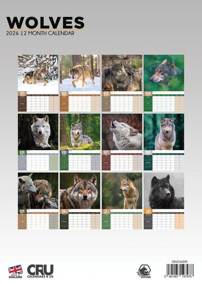 Wolves - A3 Calendar 2026