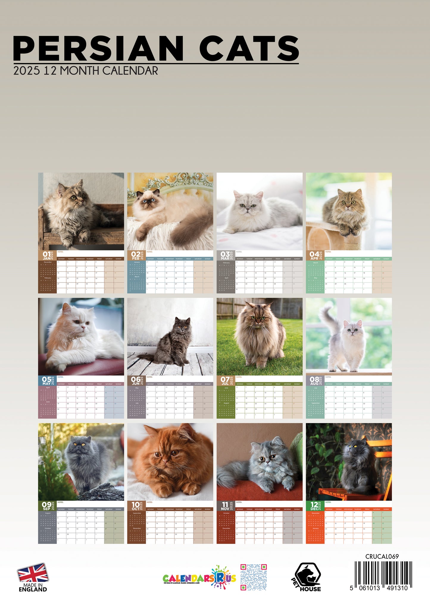 Persian Cats Calendar 2025