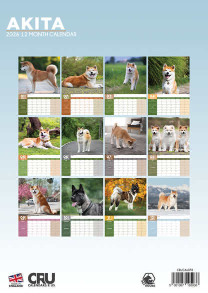 Akita - A3 Calendar 2026