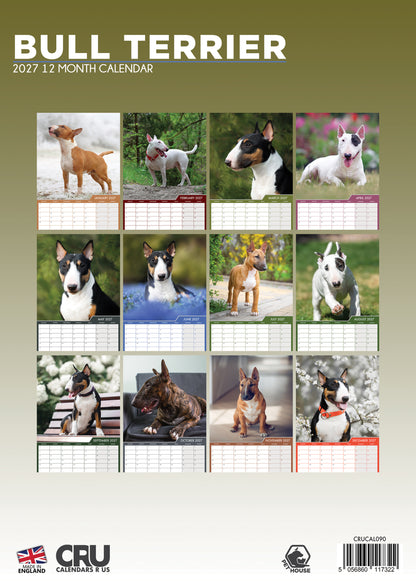 Bull Terrier - A3 Calendar 2027