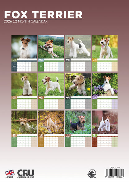 Fox Terrier - A3 Calendar 2026