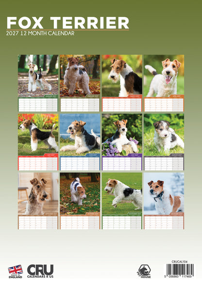 Fox Terrier - A3 Calendar 2027