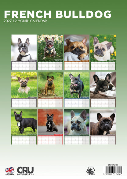 French Bulldog - A3 Calendar 2027