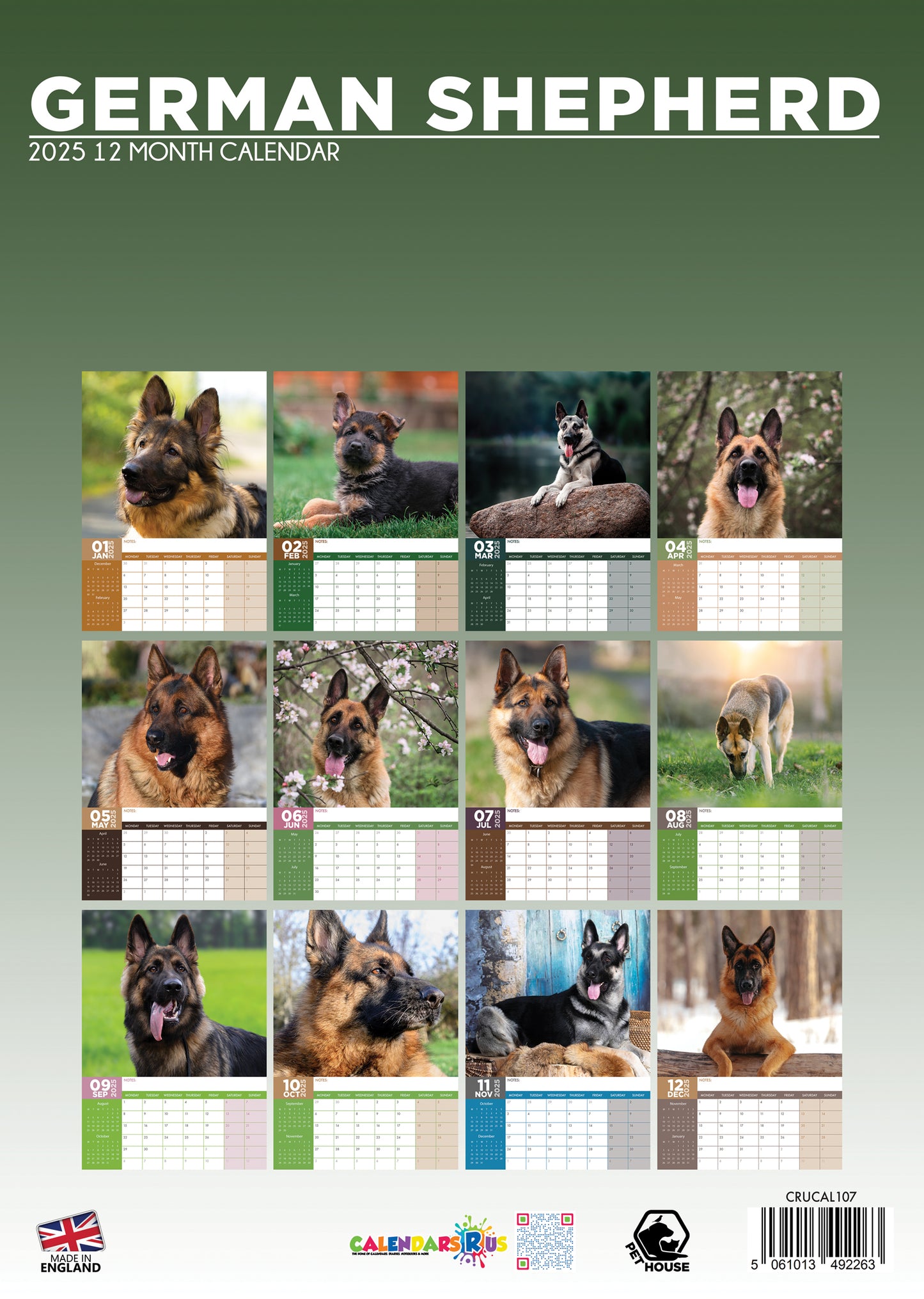 German Shepherd Calendar 2025