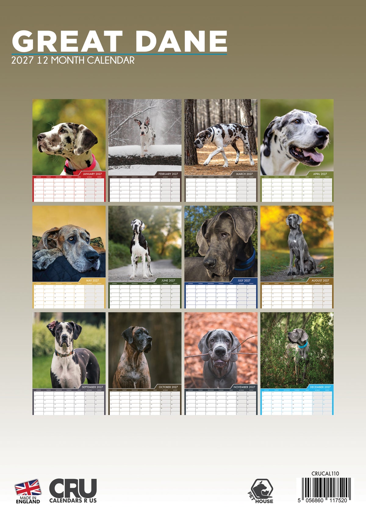 Great Dane - A3 Calendar 2027