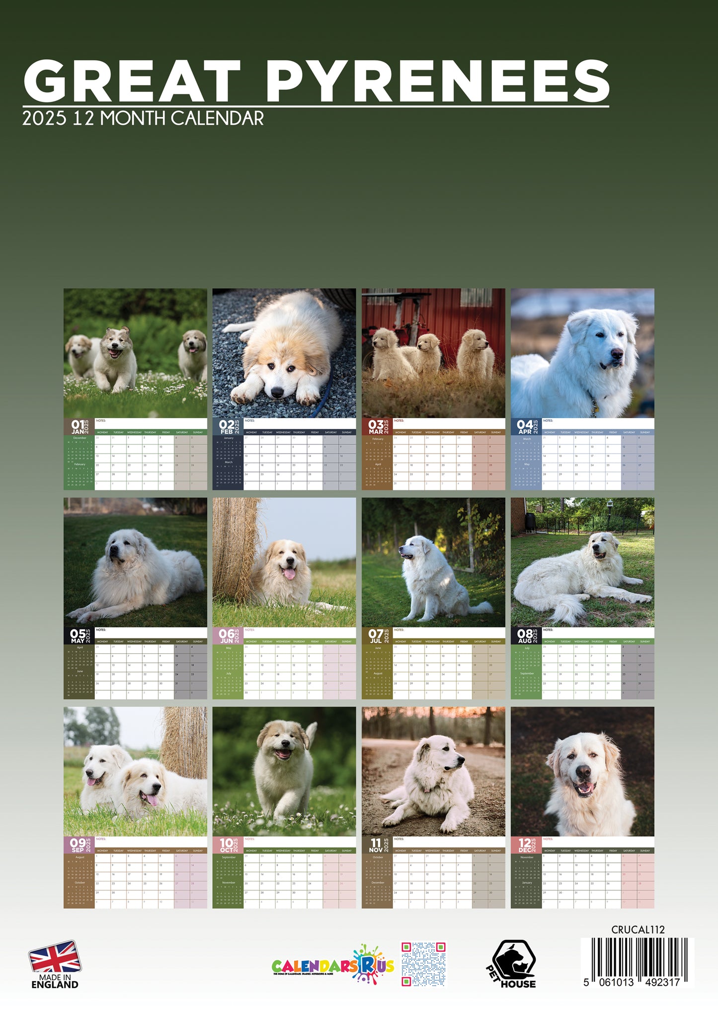 Great Pyrenees Calendar 2025