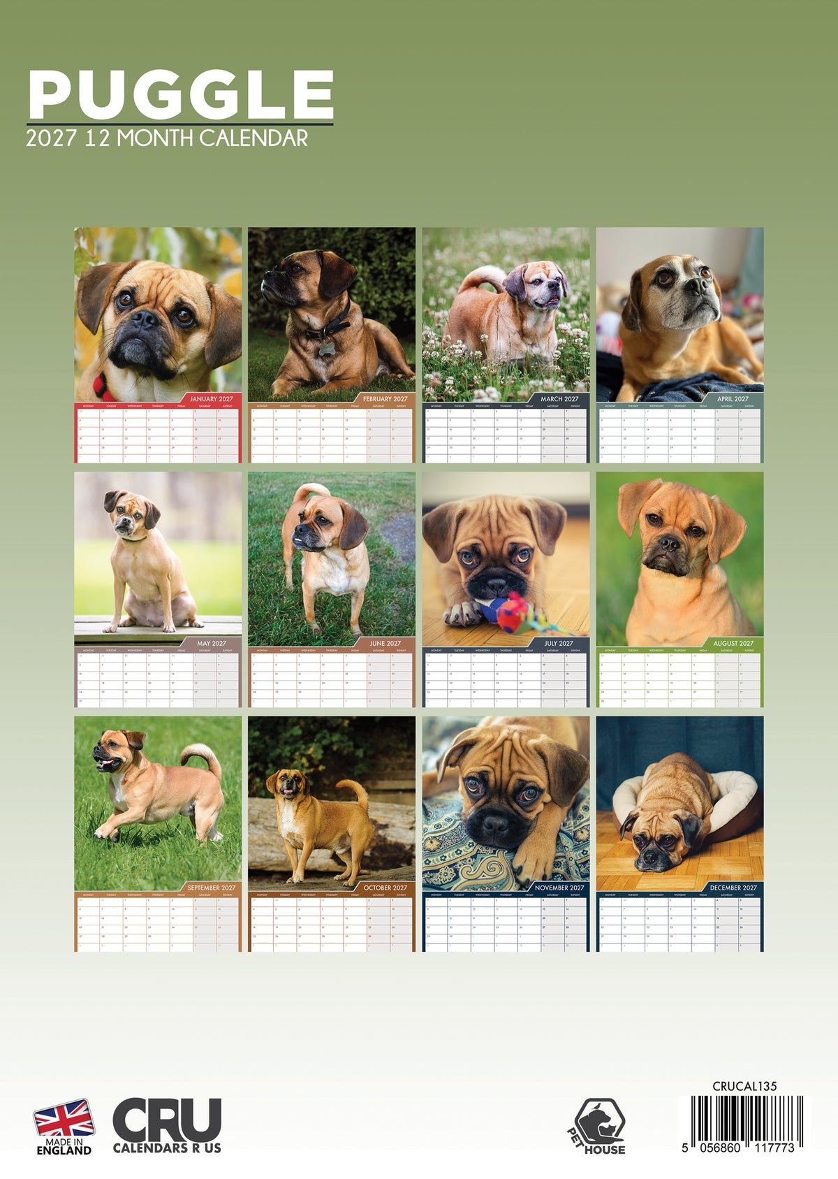 Puggle - A3 Calendar 2027