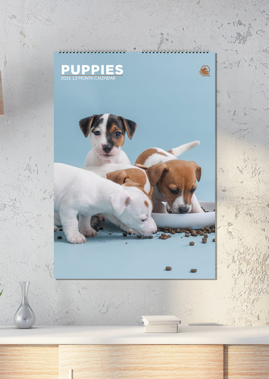 Puppies - A3 Calendar 2026