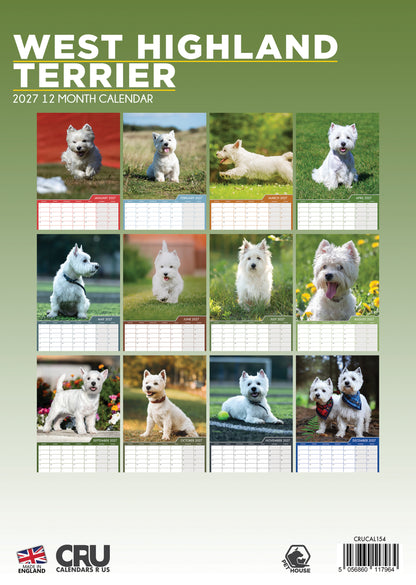 West Highland Terrier - A3 Calendar 2027