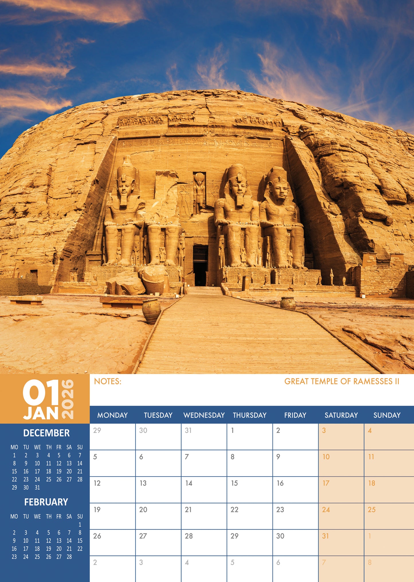 Egypt - A3 Calendar 2026