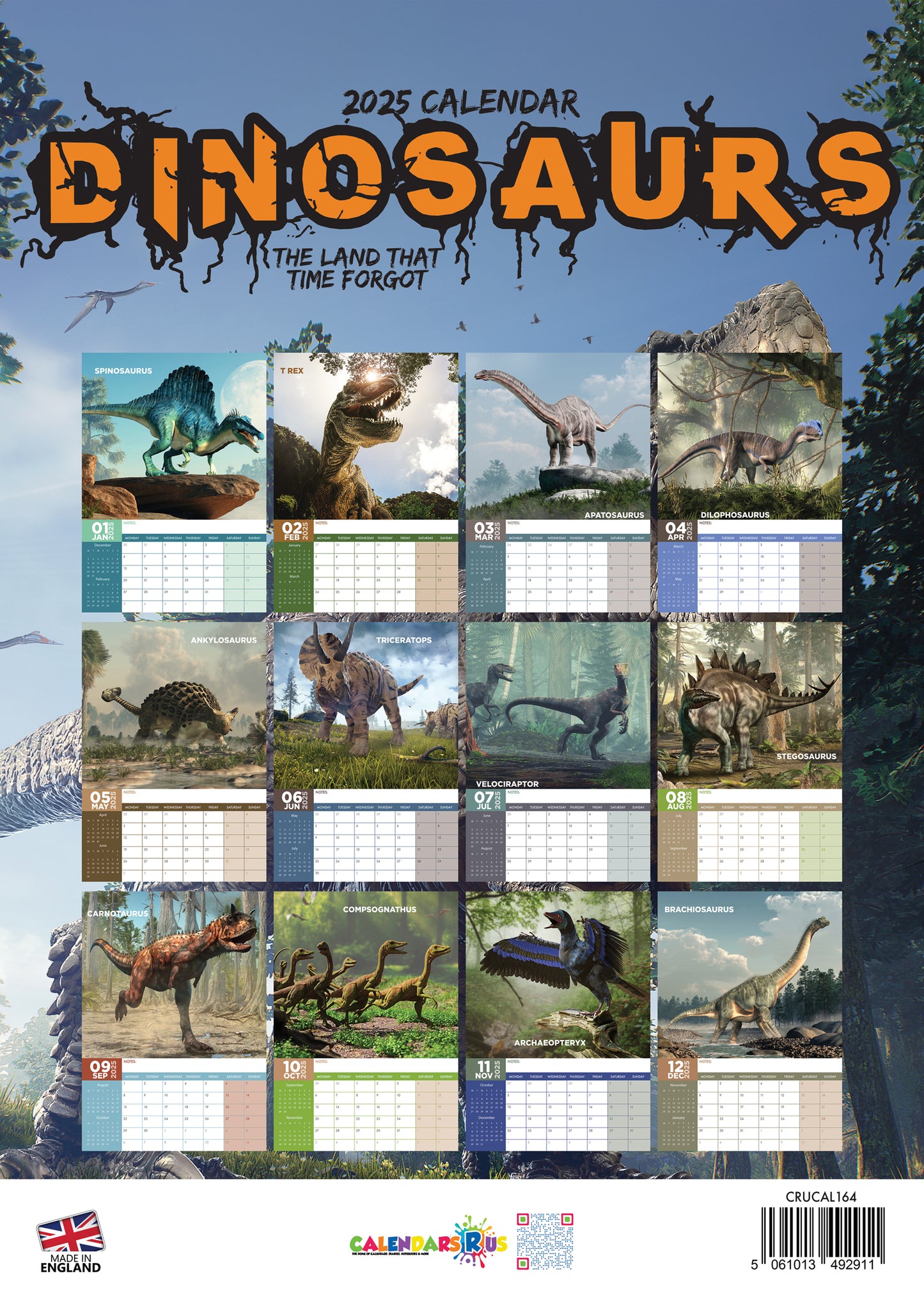 Dinosaurs Calendar 2025