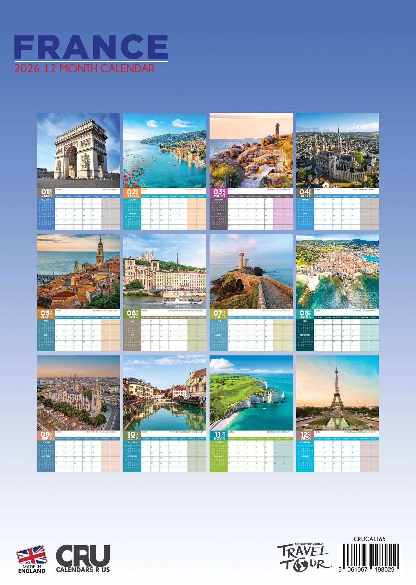 France - A3 Calendar 2026
