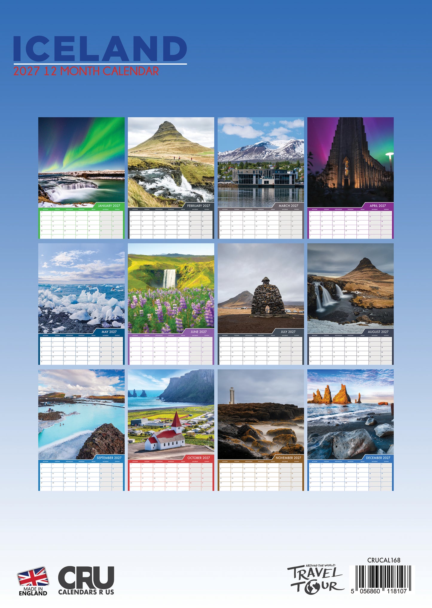 Iceland - A3 Calendar 2026