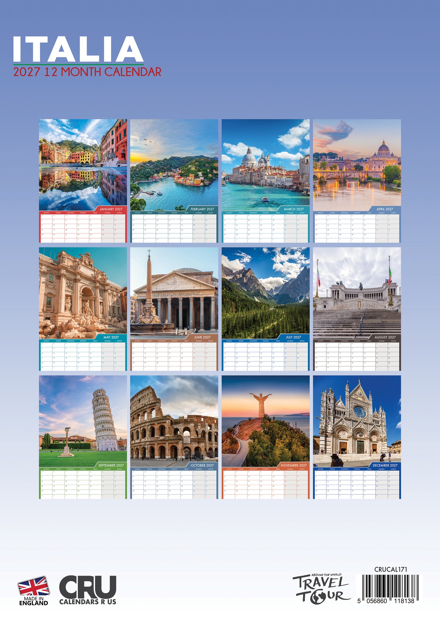 Italia - A3 Calendar 2027