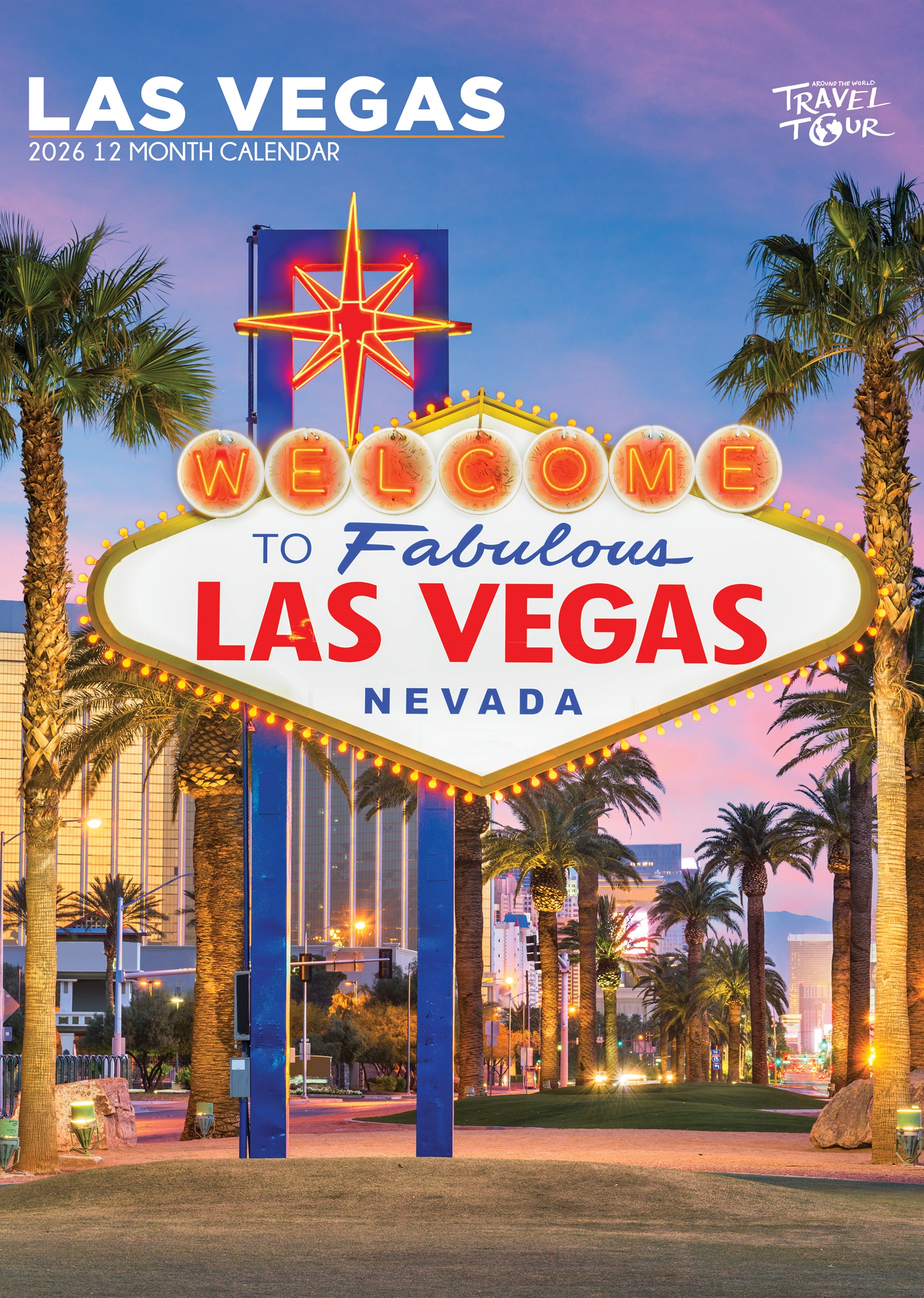 Las Vegas 2025 Monthly Wall Calendar - 18x12 Inches - Travel Theme From Decor Logistics