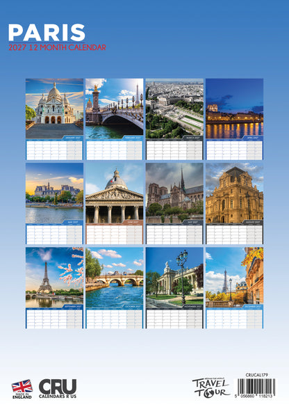 Paris - A3 Calendar 2027