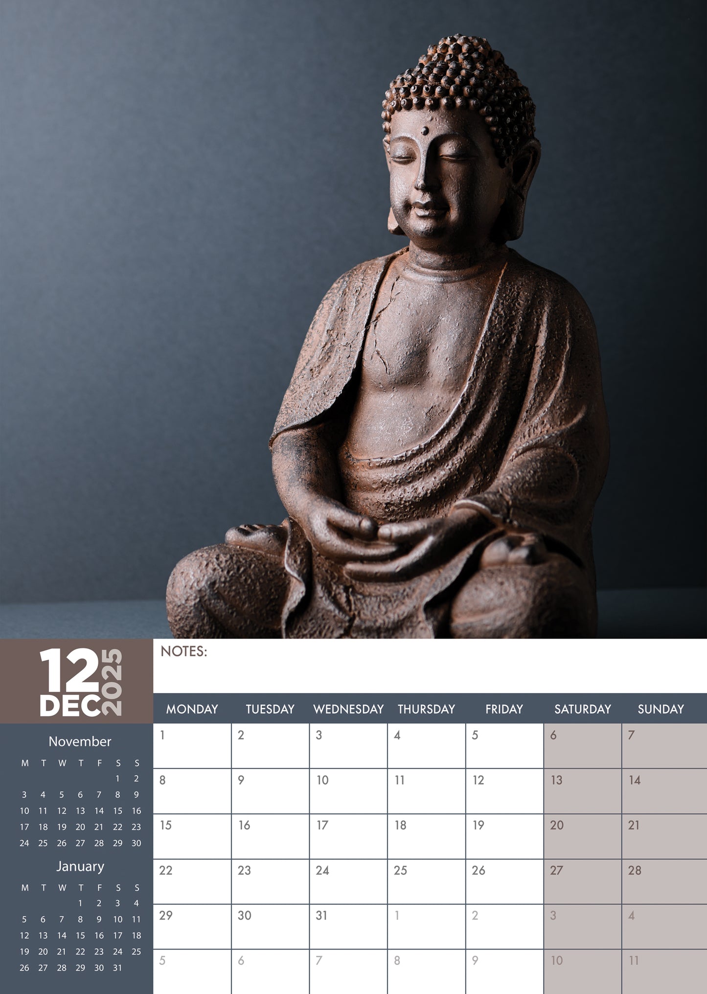Buddha Calendar 2025